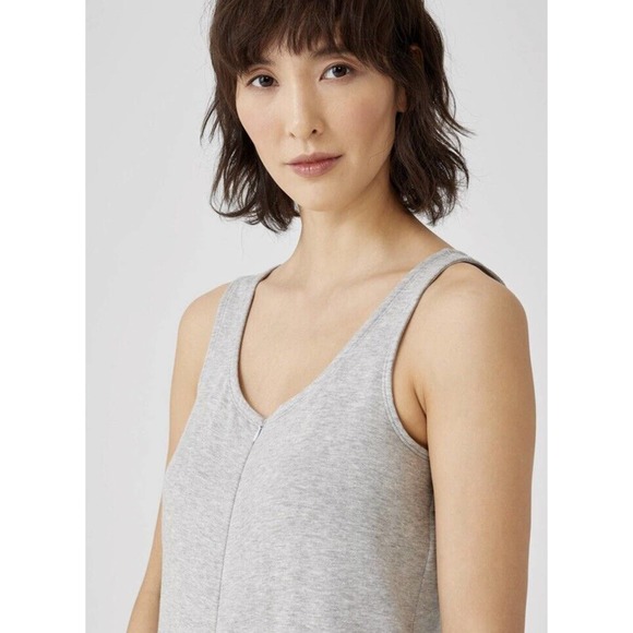 Eileen Fisher Cozy Brushed Terry Hug Wide Leg Crop Jumpsuit Size XS Black - Picture 7 of 11